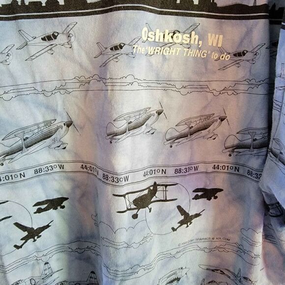 Vintage Wright Brothers Oshkosh WI SZ XXL Airplanes Aviation - Picture 4 of 5